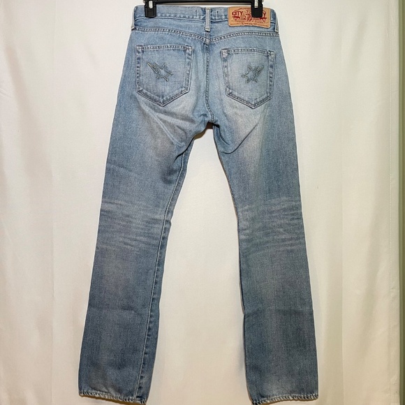 A Bathing Ape BAPE Women’s Star Logo Embroidered Straight Leg Jeans! - Picture 2 of 8